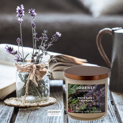 White Sage and Lavender Journey Soy Wax Candle